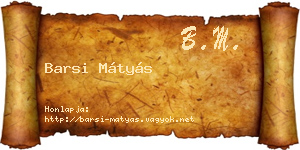 Barsi Mátyás névjegykártya