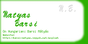 matyas barsi business card